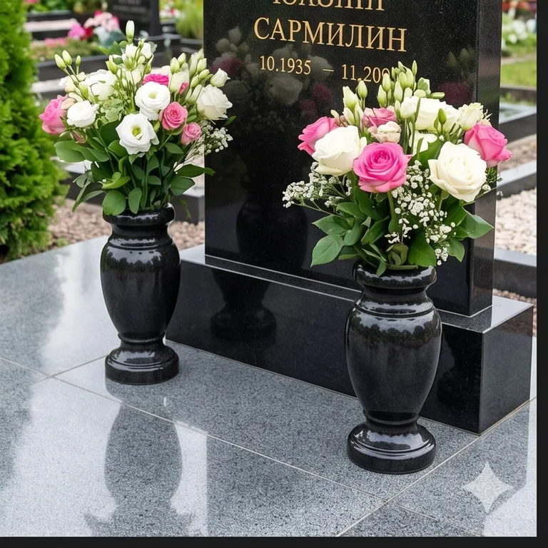 Гранитные вазы для цветов на участке в Волгограде