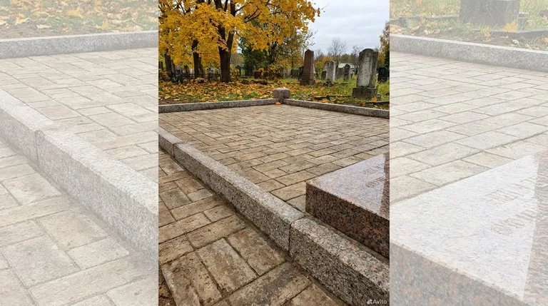 Выполненная работа: семейный участок с брусчаткой и оградой, ПМ009 в Волгограде