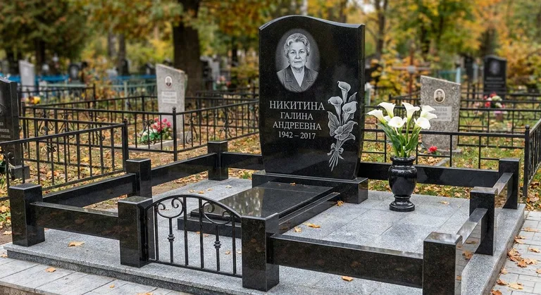 Памятник с гравировкой калл — выполненная работа «Никитина» в Волгограде