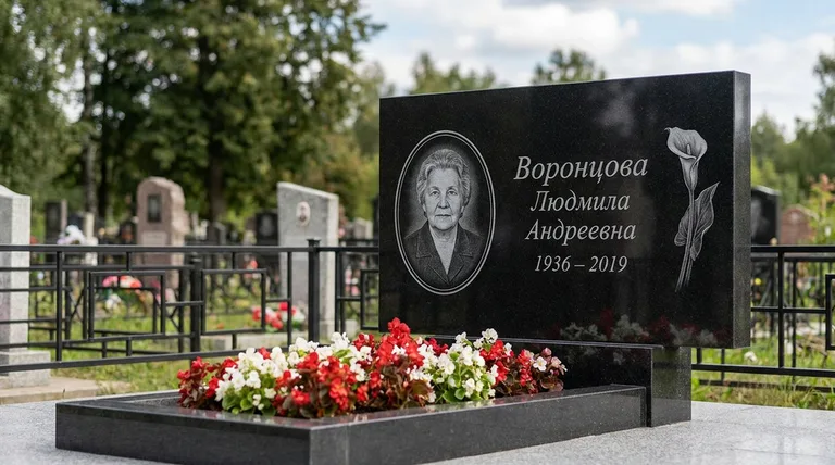Памятник с гравировкой калл — выполненная работа «Воронцова» в Волгограде