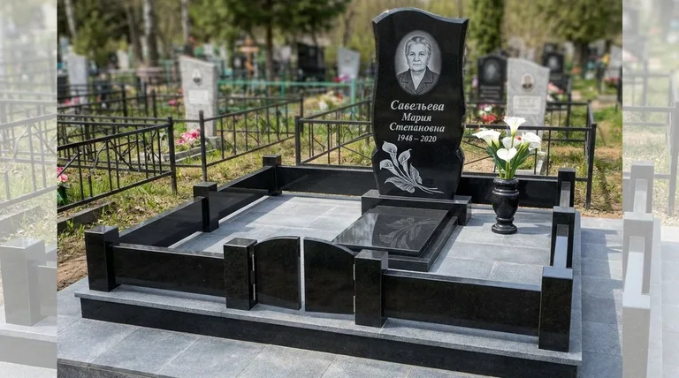 Памятник с гравировкой калл — выполненная работа «Савельева» в Волгограде