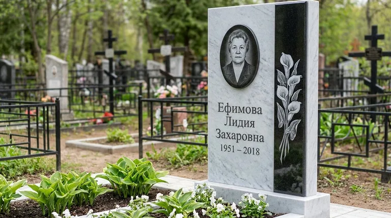 Памятник с гравировкой калл — выполненная работа «Ефимова» в Волгограде