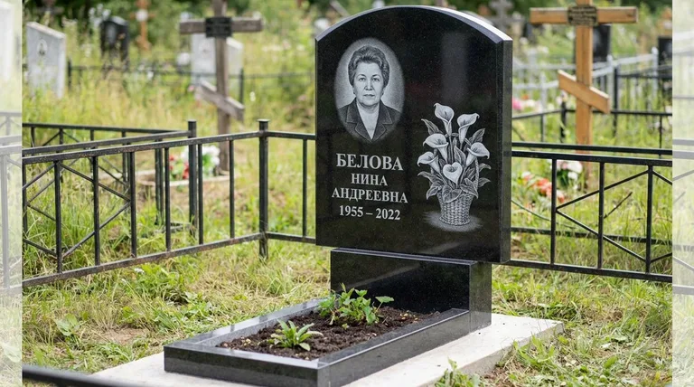 Памятник с гравировкой калл — выполненная работа «Белова» в Волгограде