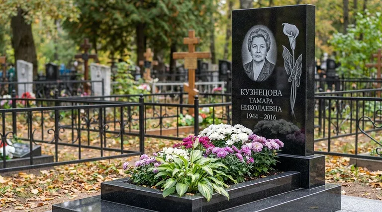 Памятник с гравировкой калл — выполненная работа «Кузнецова» в Волгограде