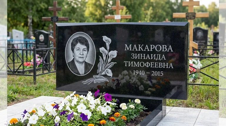 Памятник с гравировкой калл — выполненная работа «Макарова» в Волгограде