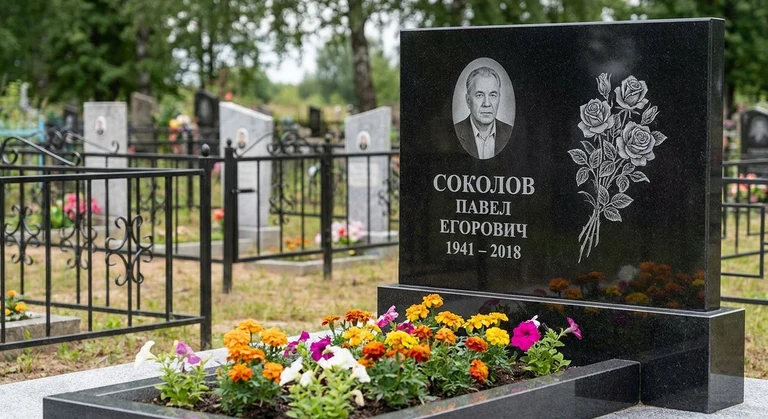 Гравировка роз на памятник в Волгограде — пример работы на граните