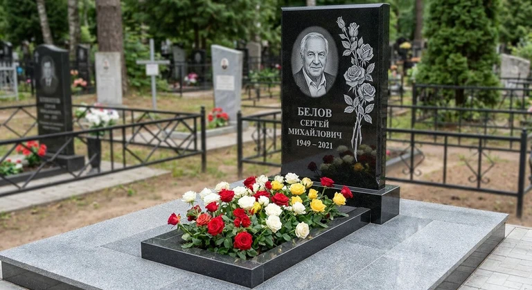 Гравировка цветов на памятник в Волгограде — розы на граните