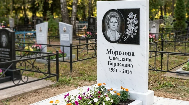 Памятник с гравировкой роз — выполненная работа «Морозова» в Волгограде