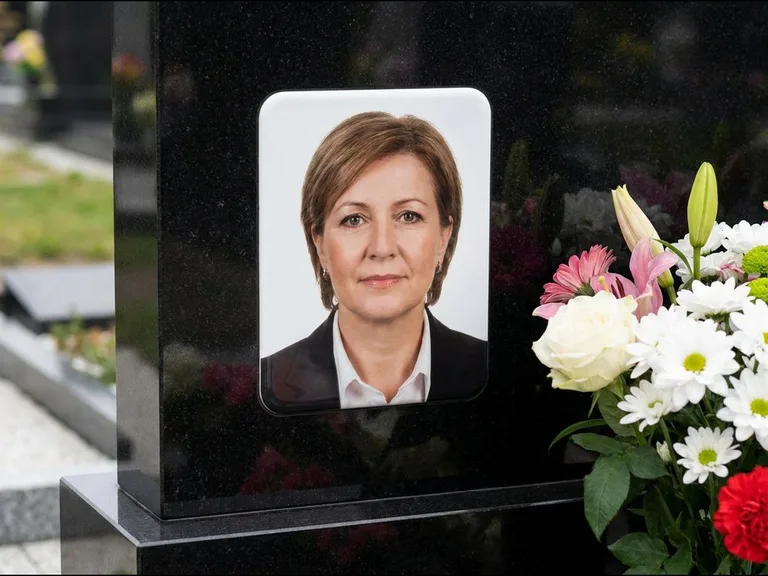Прямоугольное фото на керамике на памятник в Волгограде