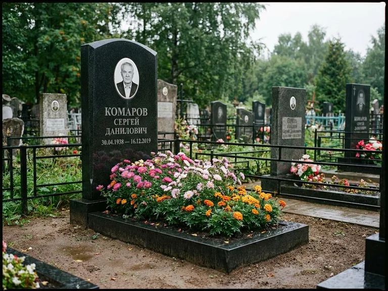 Портрет на керамике — семейный памятник в Волгограде