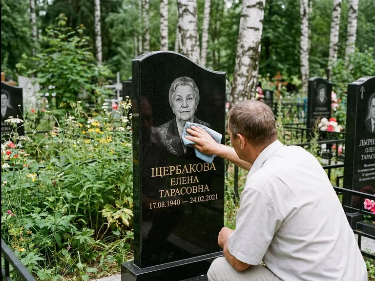 Выезд на кладбище — этап гравировки журавлей