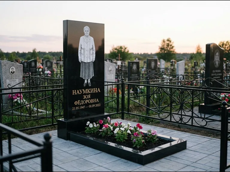 Гравировка портрета на чёрном граните — выполненная работа 18 в Волгограде