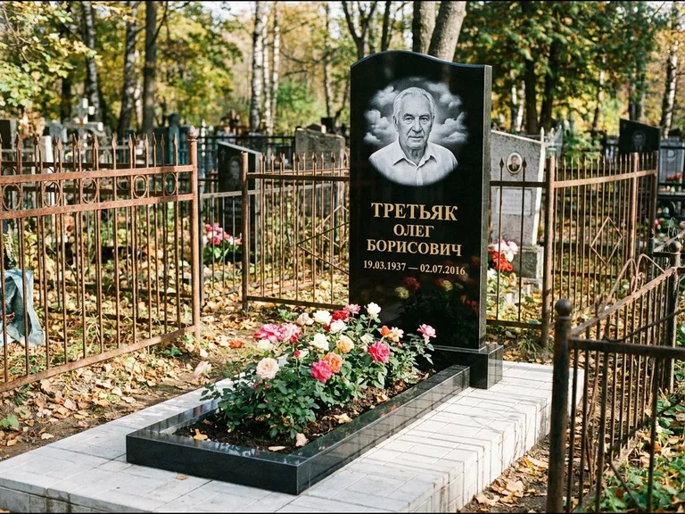 Гравировка портрета на чёрном граните — выполненная работа 23 в Волгограде