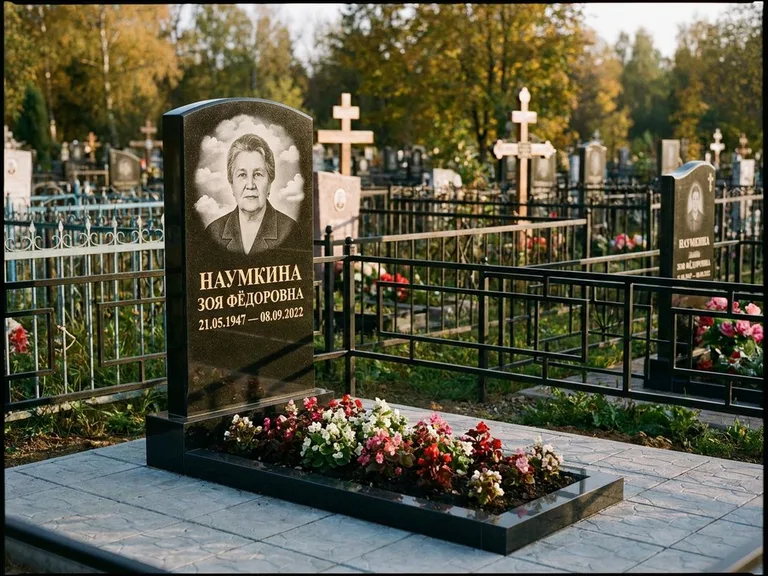 Гравировка портрета на чёрном граните — выполненная работа 30 в Волгограде