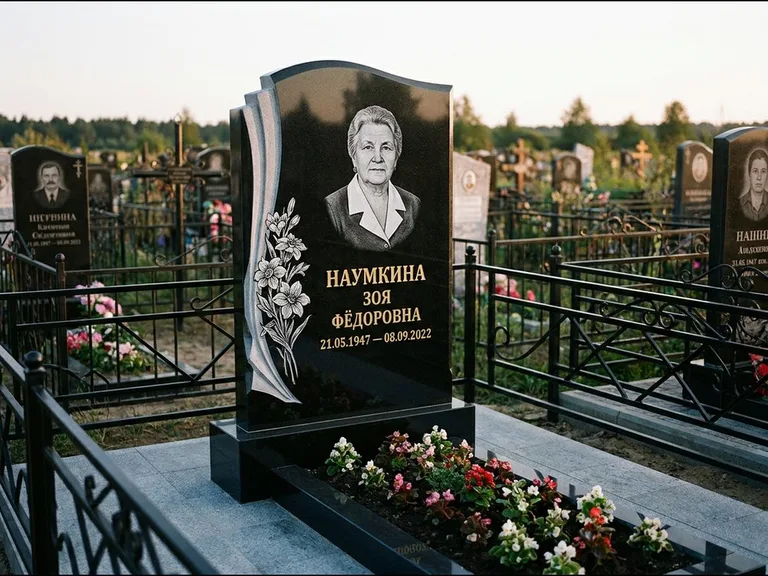 Гравировка портрета на чёрном граните — выполненная работа 6 в Волгограде