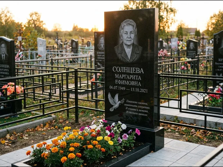 Памятник с гравировкой голубей — гравировка голубя с оливковой ветвью рядом с эпитафией, работа «Солнцева» в Волгограде