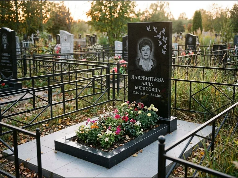 Памятник с гравировкой голубей — гравировка стаи голубей, взлетающей от угла стелы, работа «Лаврентьева» в Волгограде