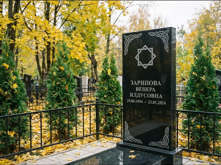 Мусульманский памятник — руб аль-хизб с восточной плетёнкой, работа «Зарипова» в Волгограде
