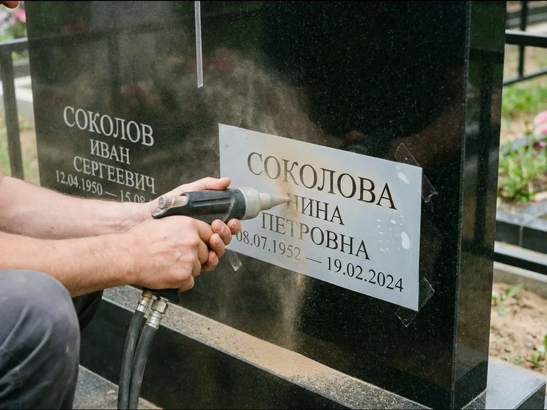 Догравировка ФИО и дат — гравировка с выездом на кладбище в Волгограде