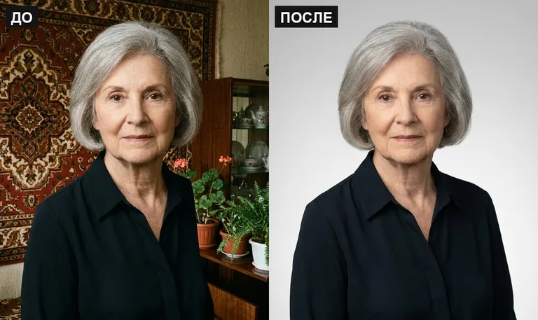 Ретушь фото на памятник — замена фона: до и после в Волгограде