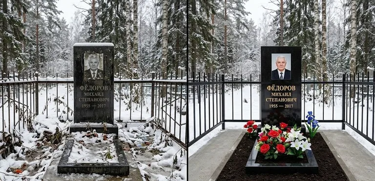 Диптих №20: тротуарная плитка вокруг памятника отмыта аппаратом высокого давления в Волгограде