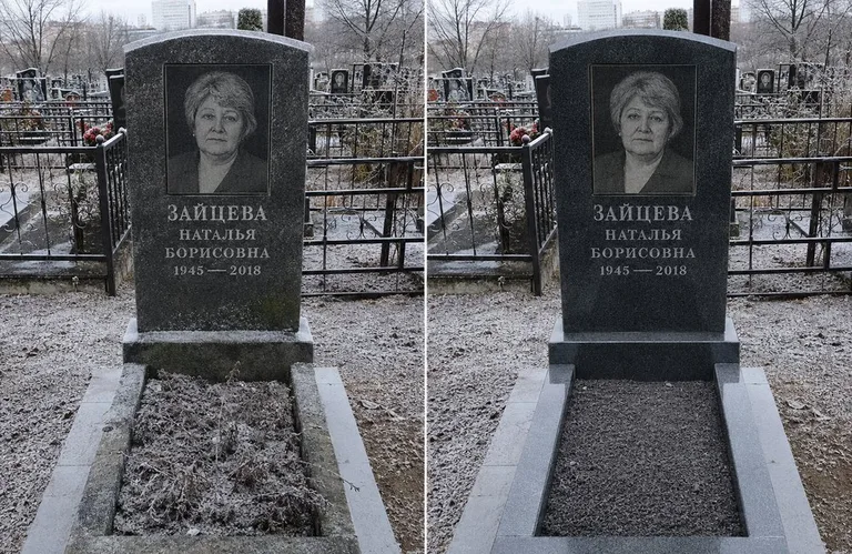 Диптих №10: белый мрамор — убраны жёлтые подтёки, восстановлена белизна стелы в Волгограде