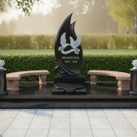 Элитный Гранитный вертикальный памятник - ПН031