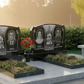 Гранитный православный памятник с крестом - ПН071