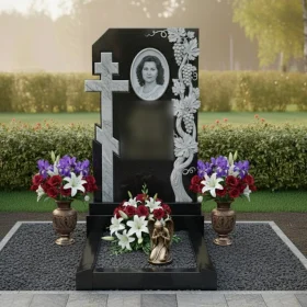 Элитный православный памятник из гранита с крестом - ПН274