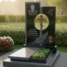 Элитный вертикальный гранитный памятник - ПН329