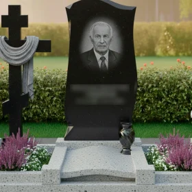 Гранитный православный памятник с крестом - ПН416