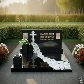 Двойной горизонтальный православный памятник - ПН552