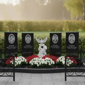 Элитный Гранитный или мраморный памятник для четырех - ПН675