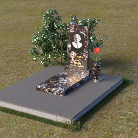 Изысканный гранитный памятник с плавной волной, гранит амфиболит