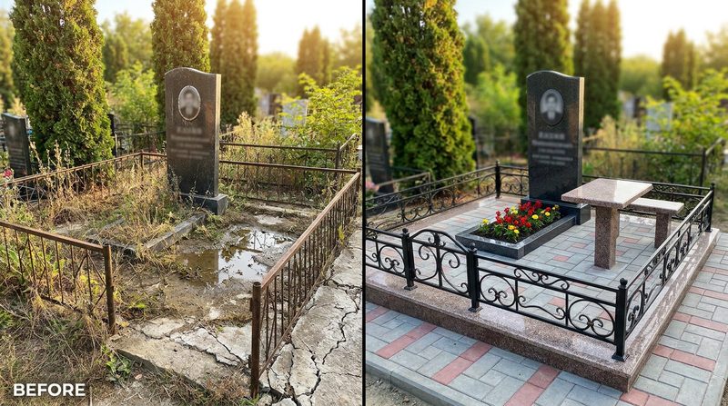 Благоустройство могилы в Волгограде — пример 2